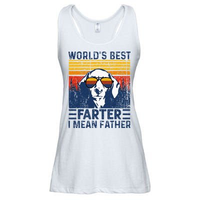 Worlds Best Farter I Mean Father Funny Best Dog Dad Ever Ladies Essential Flowy Tank
