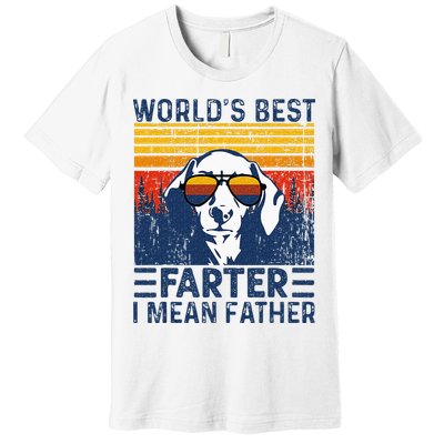 Worlds Best Farter I Mean Father Funny Best Dog Dad Ever Premium T-Shirt