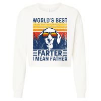 Worlds Best Farter I Mean Father Funny Best Dog Dad Ever Cropped Pullover Crew