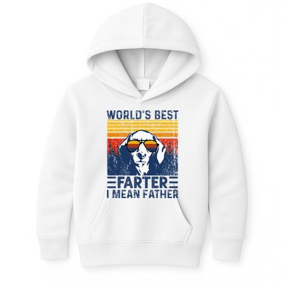 Worlds Best Farter I Mean Father Funny Best Dog Dad Ever Kids Hoodie