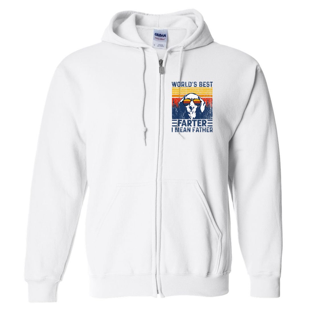 Worlds Best Farter I Mean Father Funny Best Dog Dad Ever Full Zip Hoodie