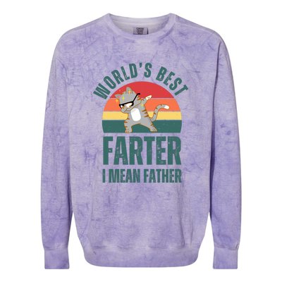 World’s Best Farter I Mean Father Vintage Colorblast Crewneck Sweatshirt