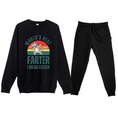 World’s Best Farter I Mean Father Vintage Premium Crewneck Sweatsuit Set