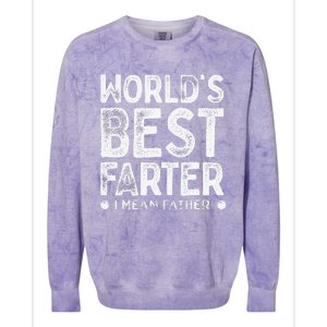 Worlds Best Farter I Mean Father Funny Daddys Day Colorblast Crewneck Sweatshirt