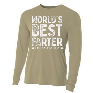 Worlds Best Farter I Mean Father Funny Daddys Day Cooling Performance Long Sleeve Crew