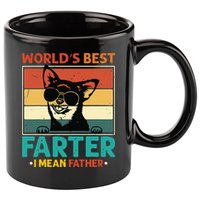 Worlds Best Farter I Mean Father Best Dad Ever Cool Dog 11oz C Handle Ceramic Mug