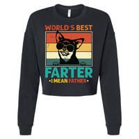 Worlds Best Farter I Mean Father Best Dad Ever Cool Dog Cropped Pullover Crew