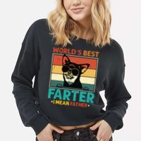 Worlds Best Farter I Mean Father Best Dad Ever Cool Dog Cropped Pullover Crew