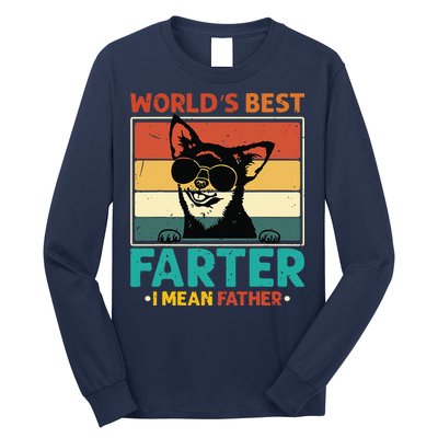Worlds Best Farter I Mean Father Best Dad Ever Cool Dog Long Sleeve Shirt