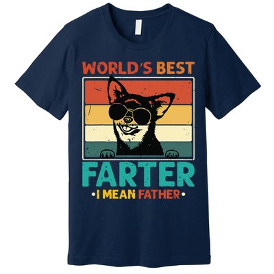 Worlds Best Farter I Mean Father Best Dad Ever Cool Dog Premium T-Shirt