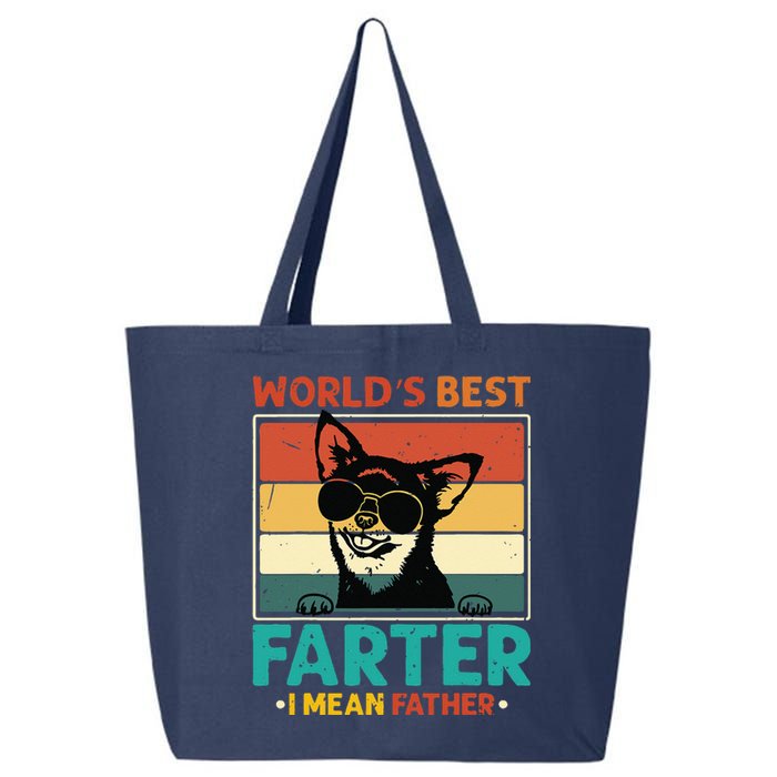 Worlds Best Farter I Mean Father Best Dad Ever Cool Dog 25L Jumbo Tote