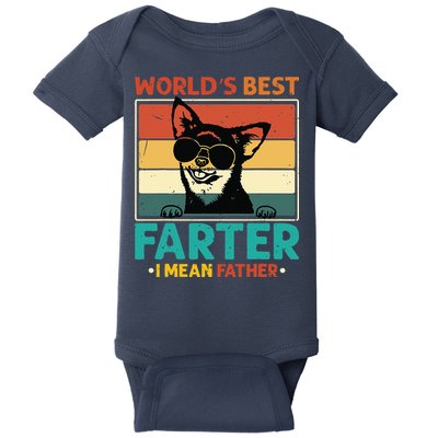 Worlds Best Farter I Mean Father Best Dad Ever Cool Dog Baby Bodysuit
