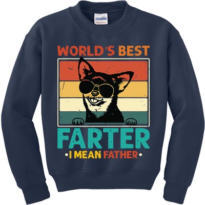 Worlds Best Farter I Mean Father Best Dad Ever Cool Dog Kids Sweatshirt