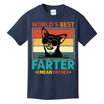 Worlds Best Farter I Mean Father Best Dad Ever Cool Dog Kids T-Shirt
