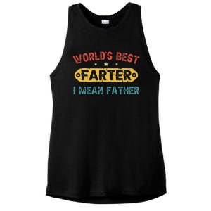 World's Best Farter I Mean Father Funny Father's Day Ladies PosiCharge Tri-Blend Wicking Tank