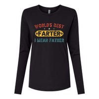 World's Best Farter I Mean Father Funny Father's Day Womens Cotton Relaxed Long Sleeve T-Shirt