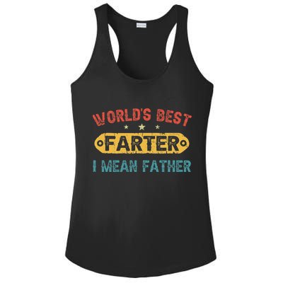 World's Best Farter I Mean Father Funny Father's Day Ladies PosiCharge Competitor Racerback Tank