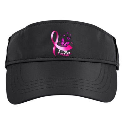 Woman Butterfly Faith Pink Ribbon Cancer Breast Awareness Adult Drive Performance Visor