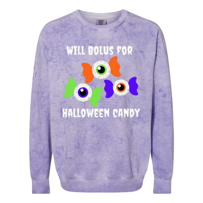 Will Bolus for Halloween Candy Type 1 Diabetes Colorblast Crewneck Sweatshirt