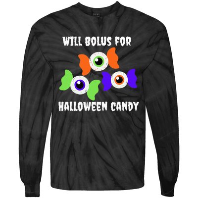 Will Bolus for Halloween Candy Type 1 Diabetes Tie-Dye Long Sleeve Shirt