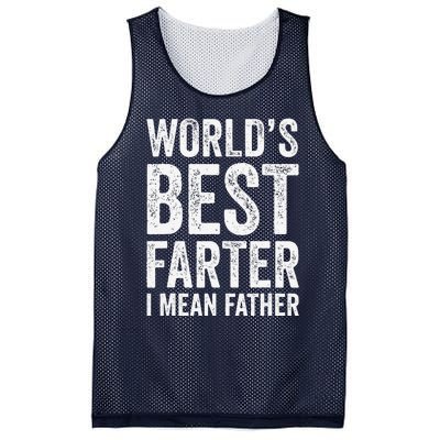 Worlds Best Farter I Mean Father Funny Fathers Day Top Mesh Reversible Basketball Jersey Tank