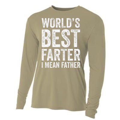 Worlds Best Farter I Mean Father Funny Fathers Day Top Cooling Performance Long Sleeve Crew