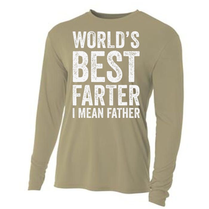 Worlds Best Farter I Mean Father Funny Fathers Day Top Cooling Performance Long Sleeve Crew