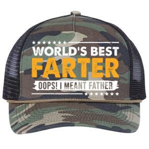 Worlds Best Farter Oops I Meant Father Funny Retro Rope Trucker Hat Cap