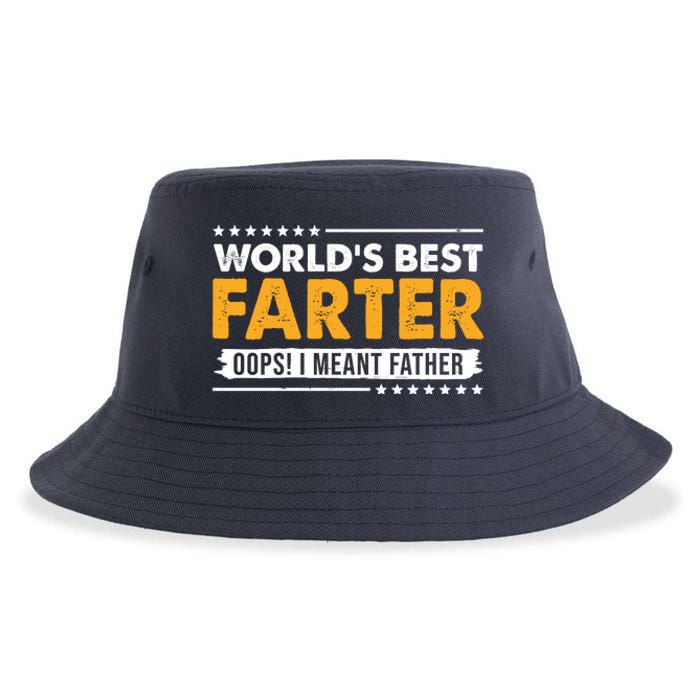 Worlds Best Farter Oops I Meant Father Funny Sustainable Bucket Hat