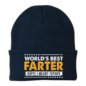 Worlds Best Farter Oops I Meant Father Funny Knit Cap Winter Beanie