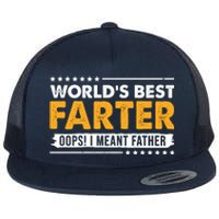 Worlds Best Farter Oops I Meant Father Funny Flat Bill Trucker Hat