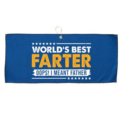 Worlds Best Farter Oops I Meant Father Funny Large Microfiber Waffle Golf Towel