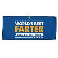 Worlds Best Farter Oops I Meant Father Funny Large Microfiber Waffle Golf Towel