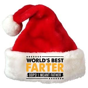 Worlds Best Farter Oops I Meant Father Funny Premium Christmas Santa Hat