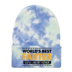 Worlds Best Farter Oops I Meant Father Funny Tie Dye 12in Knit Beanie