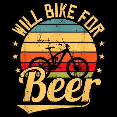 Will Bike For Beer Funny Bike Lovers Biking Vintage T-Shirt