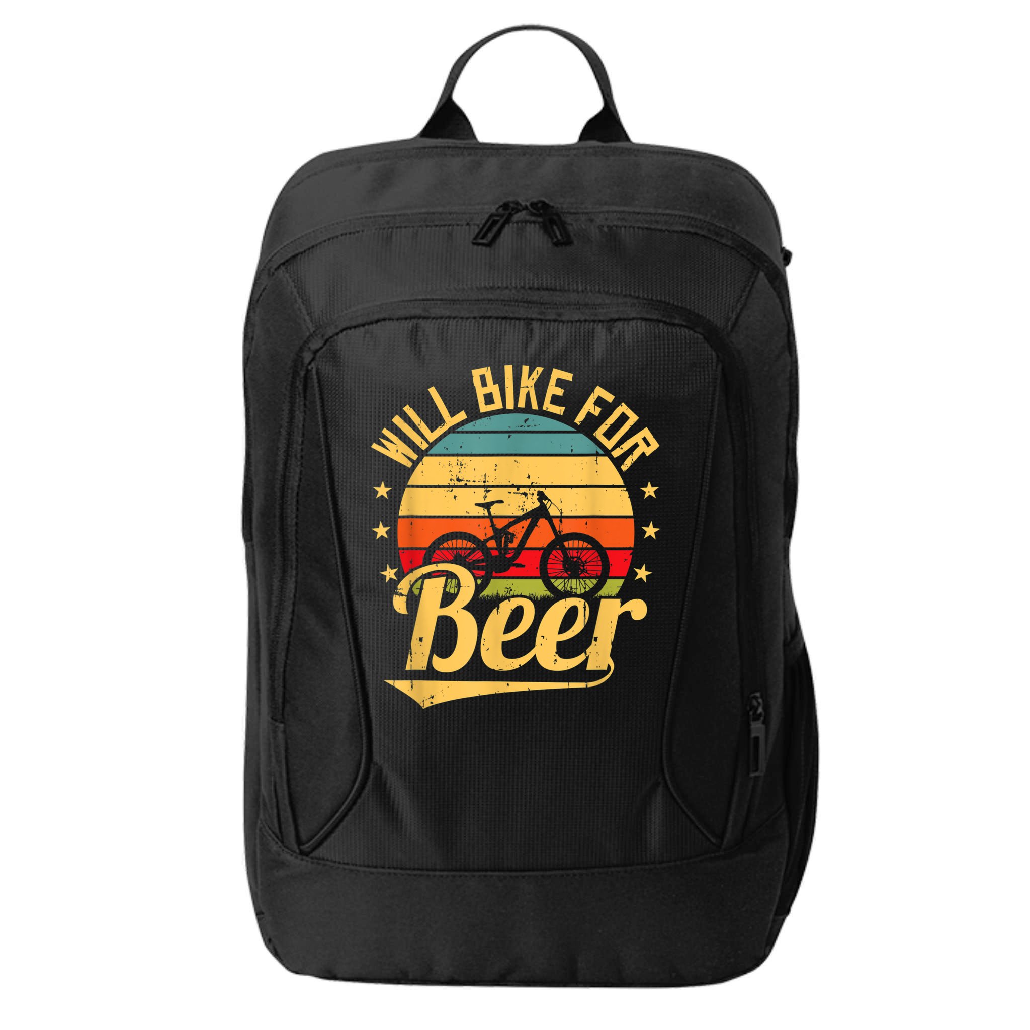 Will Bike For Beer Funny Bike Lovers Biking Vintage City Backpack
