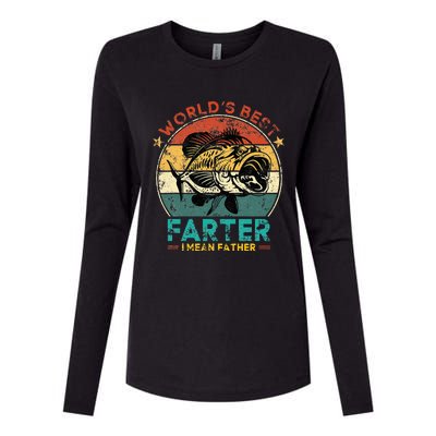 Worlds Best Farter I Mean Father Best Dad Ever Cool Fish Womens Cotton Relaxed Long Sleeve T-Shirt