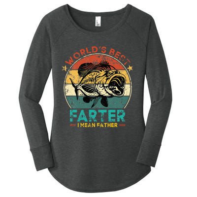 Worlds Best Farter I Mean Father Best Dad Ever Cool Fish Women's Perfect Tri Tunic Long Sleeve Shirt