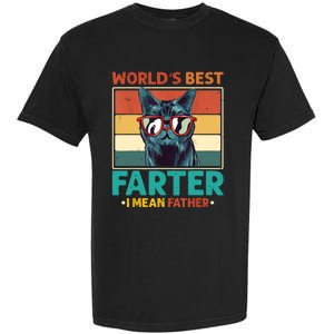 Worlds Best Farter I Mean Father Best Cat Dad Ever Garment-Dyed Heavyweight T-Shirt