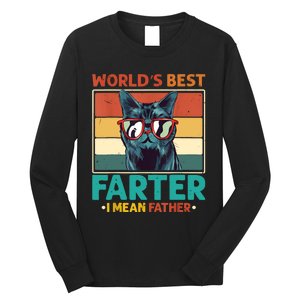 Worlds Best Farter I Mean Father Best Cat Dad Ever Long Sleeve Shirt