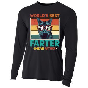 Worlds Best Farter I Mean Father Best Cat Dad Ever Cooling Performance Long Sleeve Crew