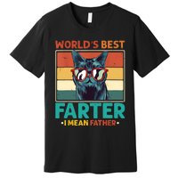 Worlds Best Farter I Mean Father Best Cat Dad Ever Premium T-Shirt