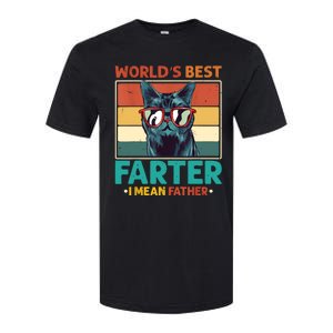 Worlds Best Farter I Mean Father Best Cat Dad Ever Softstyle CVC T-Shirt