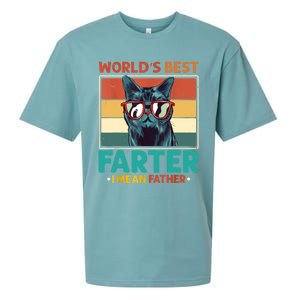 Worlds Best Farter I Mean Father Best Cat Dad Ever Sueded Cloud Jersey T-Shirt