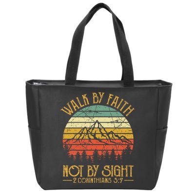 Walk By Faith Not By Sight Bible Verse Gift Christian Zip Tote Bag