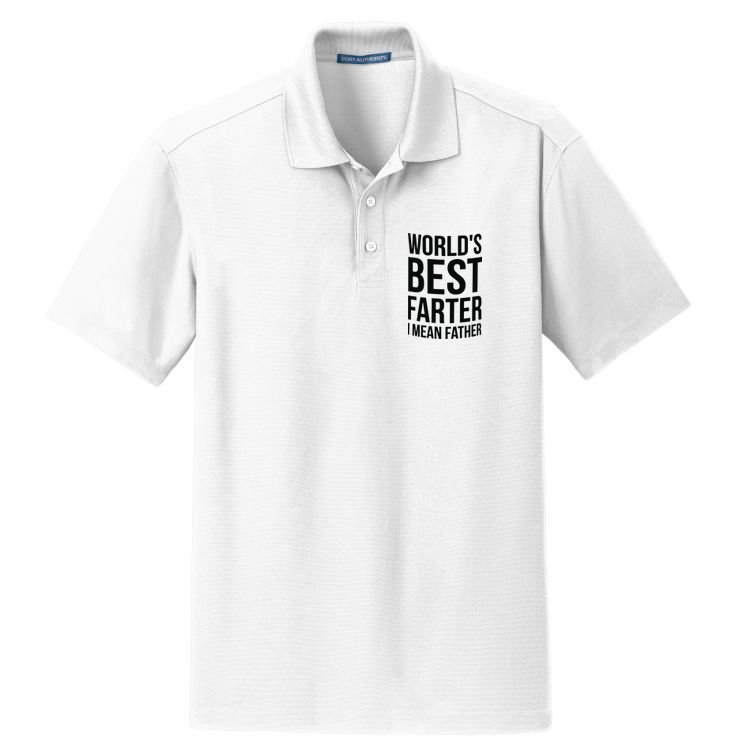 Worlds Best Father Dry Zone Grid Polo