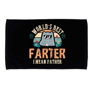 Worlds Best Farter I Mean Father Best Cat Dad Ever Microfiber Hand Towel