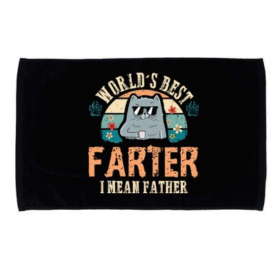 Worlds Best Farter I Mean Father Best Cat Dad Ever Microfiber Hand Towel