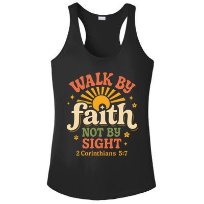 Walk By Faith Not By Sight 2 Corinthians 57 Christian Quote Ladies PosiCharge Competitor Racerback Tank
